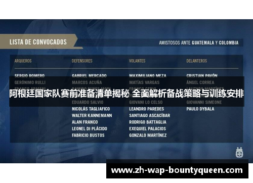 阿根廷国家队赛前准备清单揭秘 全面解析备战策略与训练安排 阿根廷国家队赛前准备清单揭秘 全面解析备战策略与训练安排